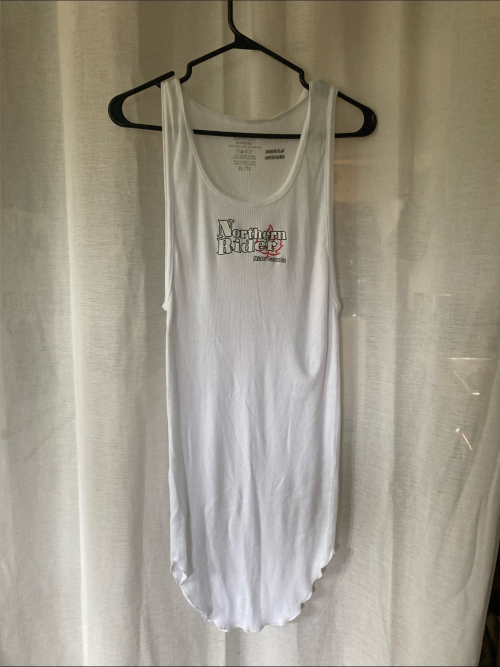 Northern Rider White Ribbed Tank Top with Red Accent - Picture 2 of 5